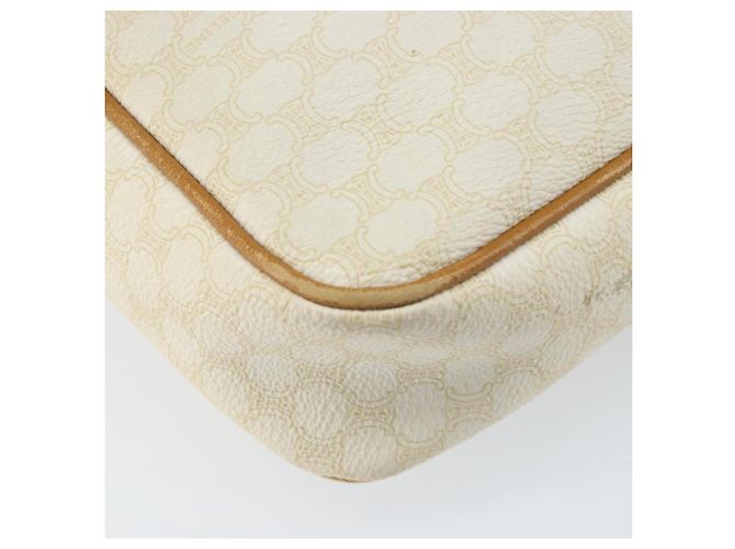 Céline Borsa a Spalla in Tela Macadam CELINE in Pelle PVC Avorio Oro Auth LNZ709 D'oro Crudo - vista 16