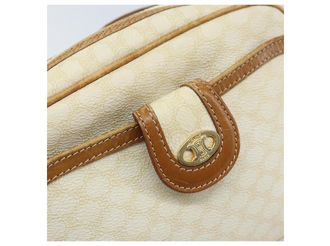 Céline Borsa a Spalla in Tela Macadam CELINE in Pelle PVC Avorio Oro Auth LNZ709 D'oro Crudo - vista 17