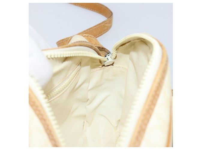 Céline Borsa a Spalla in Tela Macadam CELINE in Pelle PVC Avorio Oro Auth LNZ709 D'oro Crudo - vista 19