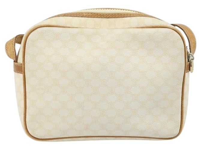 Céline Borsa a Spalla in Tela Macadam CELINE in Pelle PVC Avorio Oro Auth LNZ709 D'oro Crudo - vista 2