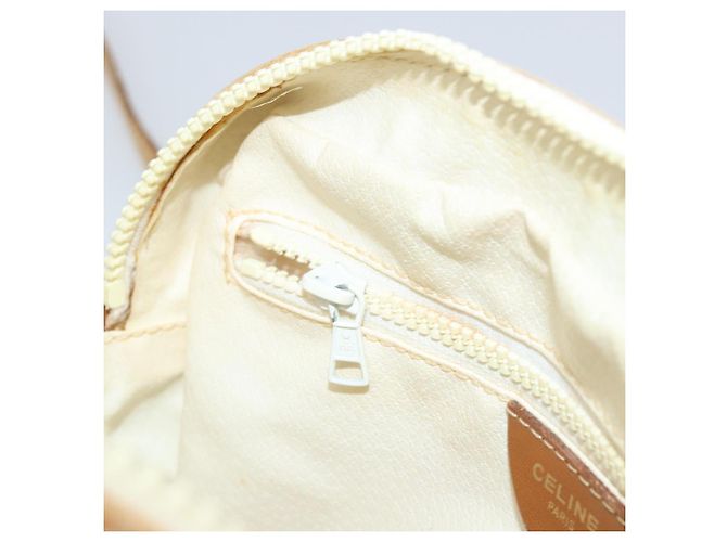 Céline Borsa a Spalla in Tela Macadam CELINE in Pelle PVC Avorio Oro Auth LNZ709 D'oro Crudo - vista 21
