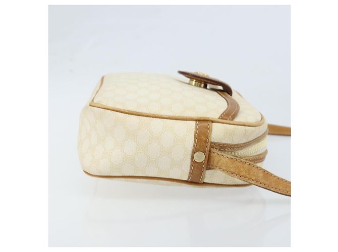 Céline Borsa a Spalla in Tela Macadam CELINE in Pelle PVC Avorio Oro Auth LNZ709 D'oro Crudo - vista 3