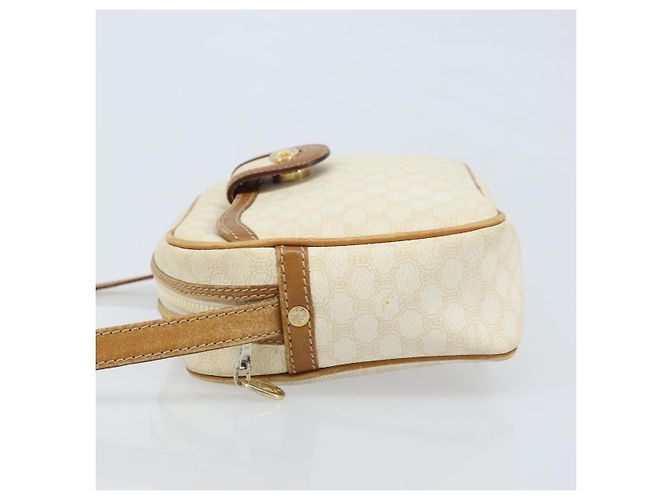Céline Borsa a Spalla in Tela Macadam CELINE in Pelle PVC Avorio Oro Auth LNZ709 D'oro Crudo - vista 4