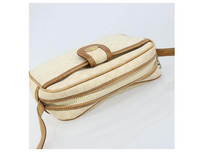 Céline Borsa a Spalla in Tela Macadam CELINE in Pelle PVC Avorio Oro Auth LNZ709 D'oro Crudo - vista 6