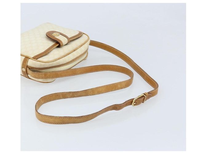 Céline Borsa a Spalla in Tela Macadam CELINE in Pelle PVC Avorio Oro Auth LNZ709 D'oro Crudo - vista 7