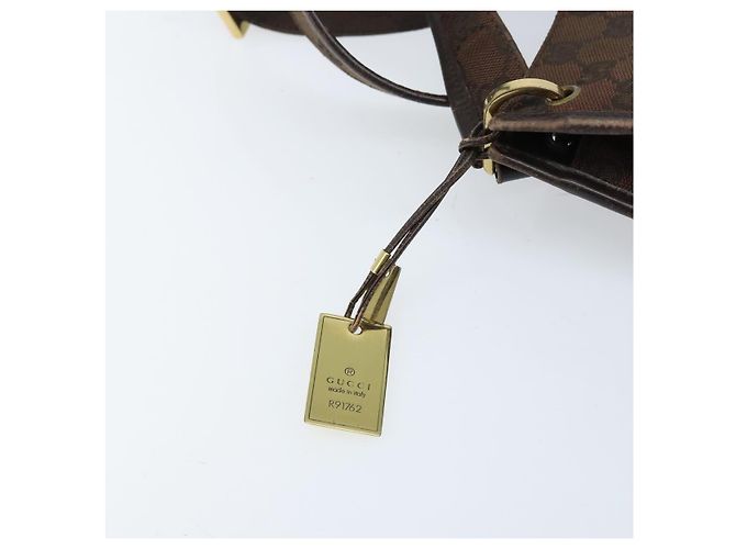 Borsa a Spalla GG Canvas Gucci Oro Marrone 91762 Auth am10977 D'oro - vista 10
