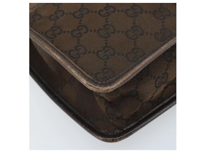 Borsa a Spalla GG Canvas Gucci Oro Marrone 91762 Auth am10977 D'oro - vista 14