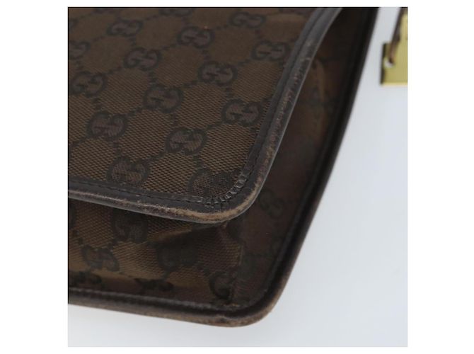 Borsa a Spalla GG Canvas Gucci Oro Marrone 91762 Auth am10977 D'oro - vista 15