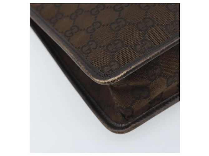 Borsa a Spalla GG Canvas Gucci Oro Marrone 91762 Auth am10977 D'oro - vista 16