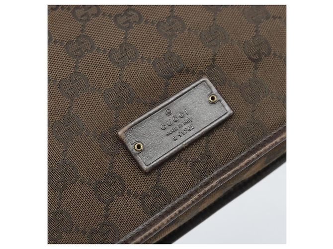 Borsa a Spalla GG Canvas Gucci Oro Marrone 91762 Auth am10977 D'oro - vista 17