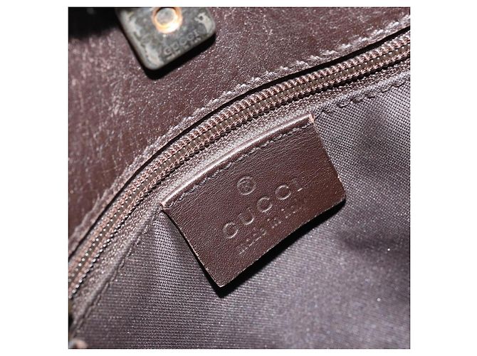 Borsa a Spalla GG Canvas Gucci Oro Marrone 91762 Auth am10977 D'oro - vista 18