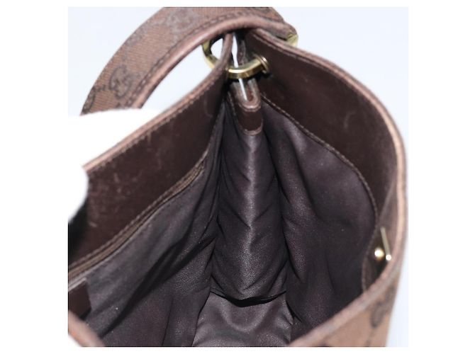Borsa a Spalla GG Canvas Gucci Oro Marrone 91762 Auth am10977 D'oro - vista 19