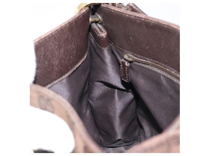 Borsa a Spalla GG Canvas Gucci Oro Marrone 91762 Auth am10977 D'oro - vista 20