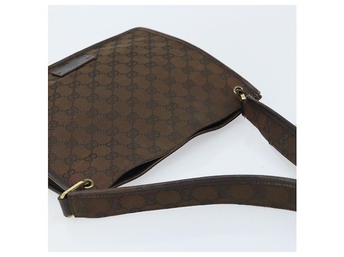 Borsa a Spalla GG Canvas Gucci Oro Marrone 91762 Auth am10977 D'oro - vista 6