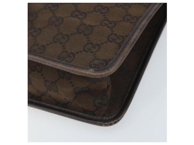 Borsa a Spalla GG Canvas Gucci Oro Marrone 91762 Auth am10977 D'oro - vista 9