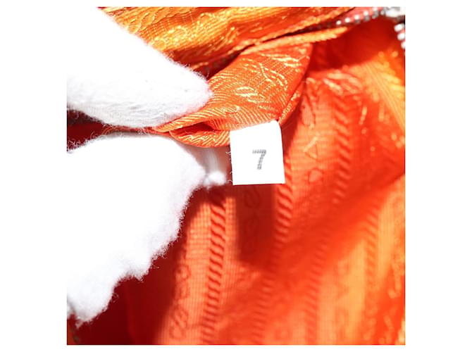 PRADA Schultertasche Nylon Orange Silber Auth ARZ559A - Ansicht 10