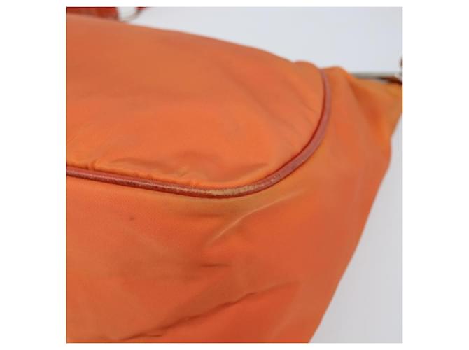 PRADA Schultertasche Nylon Orange Silber Auth ARZ559A - Ansicht 16