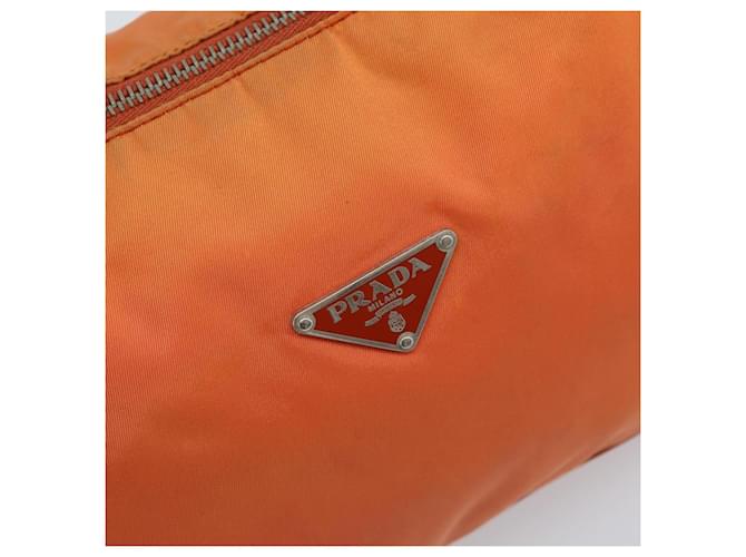 PRADA Schultertasche Nylon Orange Silber Auth ARZ559A - Ansicht 19