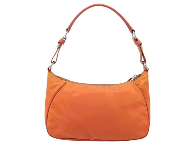 PRADA Schultertasche Nylon Orange Silber Auth ARZ559A - Ansicht 2