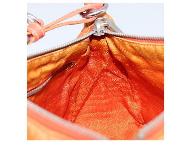 PRADA Schultertasche Nylon Orange Silber Auth ARZ559A - Ansicht 21