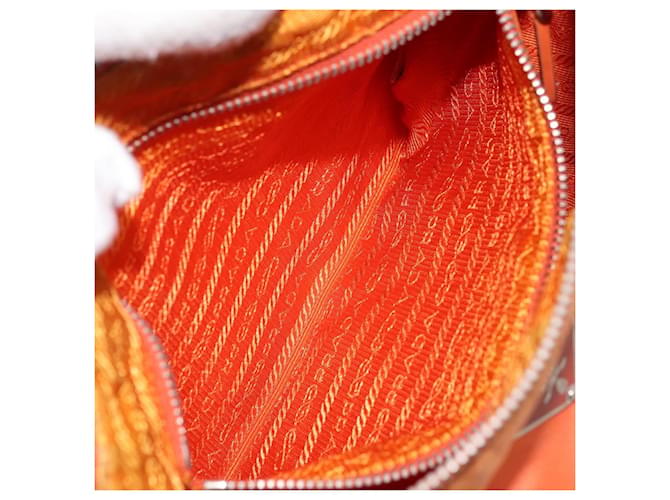 PRADA Schultertasche Nylon Orange Silber Auth ARZ559A - Ansicht 24