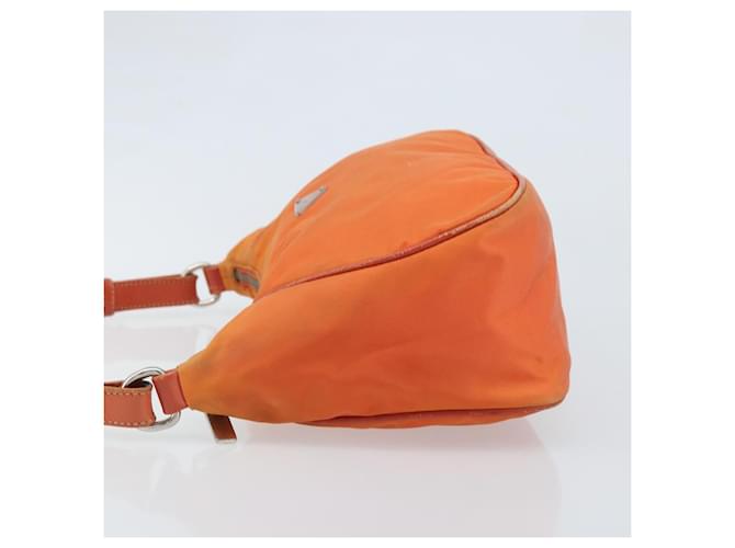 PRADA Schultertasche Nylon Orange Silber Auth ARZ559A - Ansicht 4