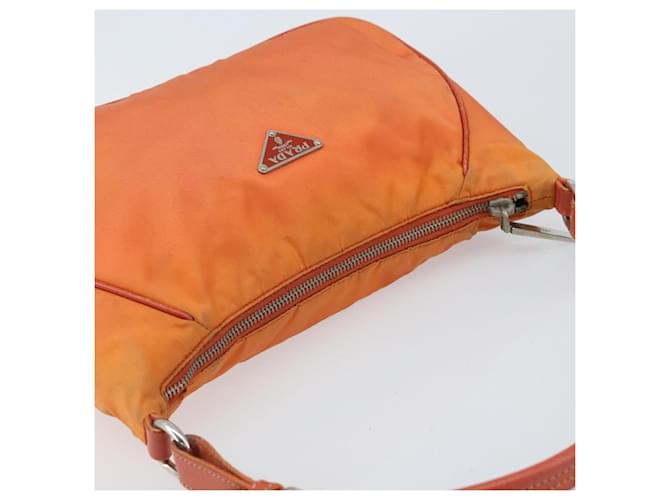 PRADA Schultertasche Nylon Orange Silber Auth ARZ559A - Ansicht 6