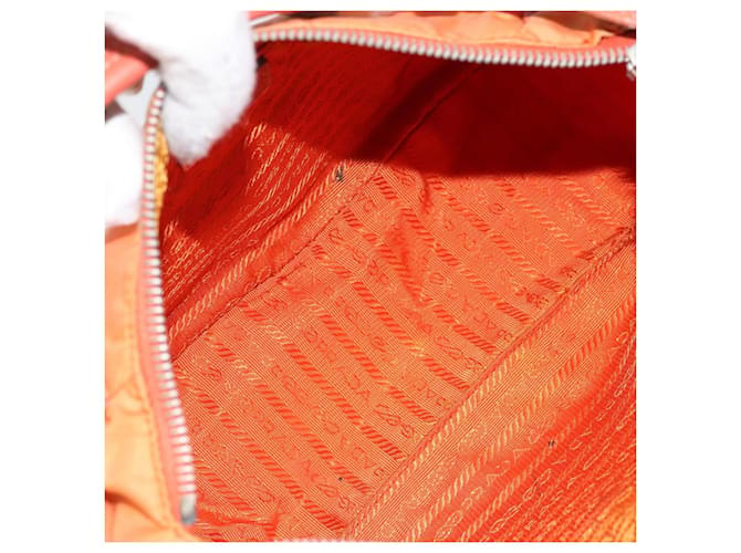 PRADA Schultertasche Nylon Orange Silber Auth ARZ559A - Ansicht 9
