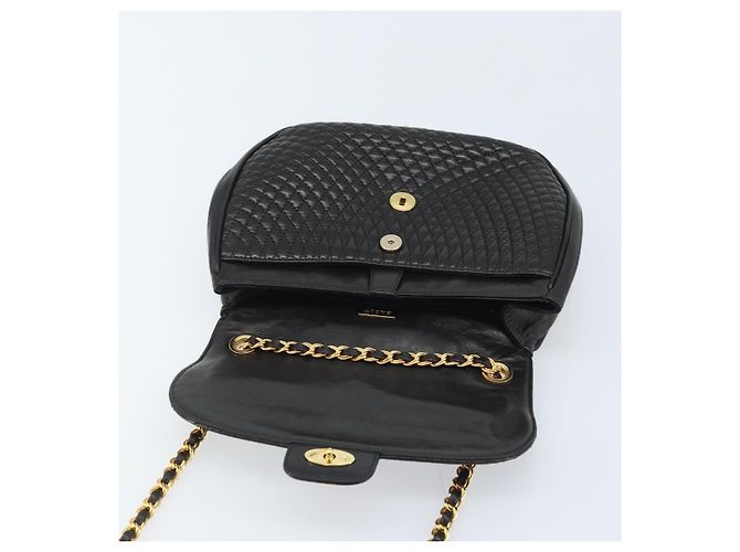 BALLY Borsa a Spalla a Catena Pelle Nera Oro Auth YKZ154A Nero D'oro - vista 10