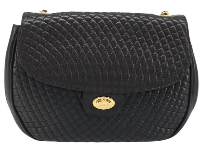 BALLY Borsa a Spalla a Catena Pelle Nera Oro Auth YKZ154A Nero D'oro - vista 13