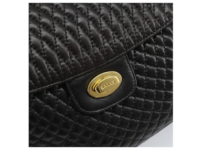 BALLY Borsa a Spalla a Catena Pelle Nera Oro Auth YKZ154A Nero D'oro - vista 17