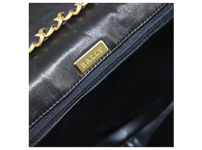 BALLY Borsa a Spalla a Catena Pelle Nera Oro Auth YKZ154A Nero D'oro - vista 18