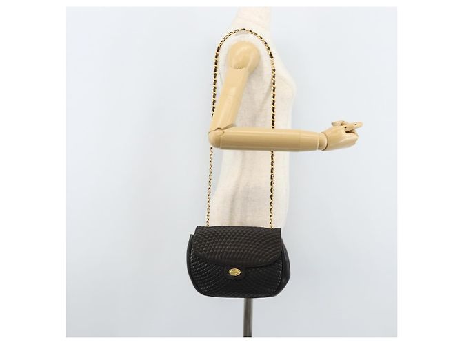 BALLY Borsa a Spalla a Catena Pelle Nera Oro Auth YKZ154A Nero D'oro - vista 24