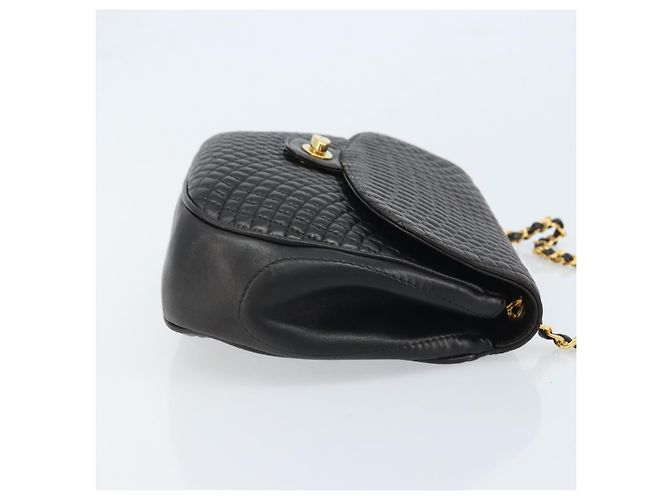 BALLY Borsa a Spalla a Catena Pelle Nera Oro Auth YKZ154A Nero D'oro - vista 3