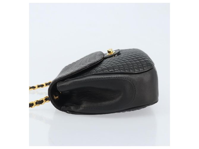 BALLY Borsa a Spalla a Catena Pelle Nera Oro Auth YKZ154A Nero D'oro - vista 4