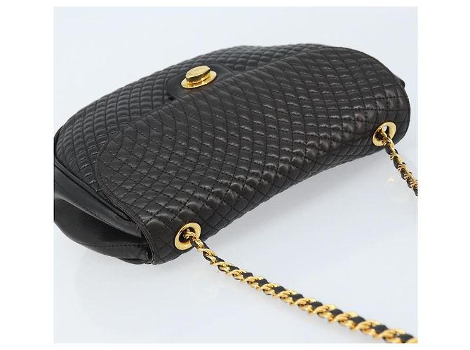 BALLY Borsa a Spalla a Catena Pelle Nera Oro Auth YKZ154A Nero D'oro - vista 6