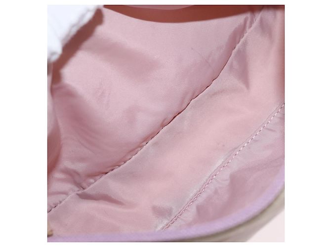 PRADA Accessory Pouch Nylon Pink Silver Auth AMZ342 Silvery - view 11
