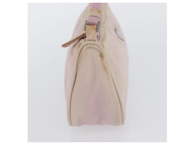 PRADA Accessory Pouch Nylon Pink Silver Auth AMZ342 Silvery - view 4