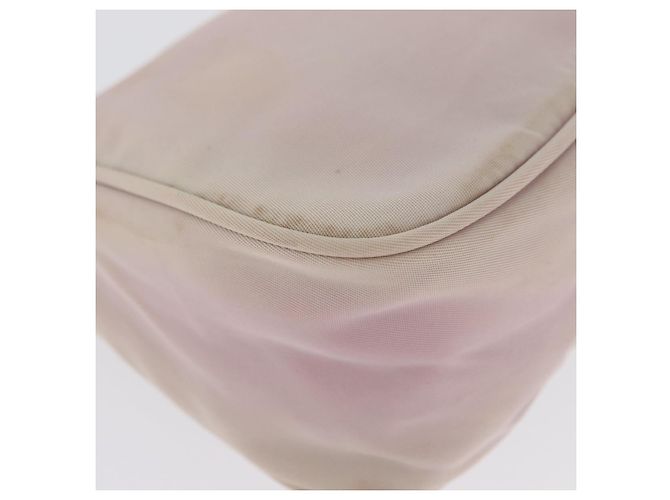 PRADA Accessory Pouch Nylon Pink Silver Auth AMZ342 Silvery - view 8