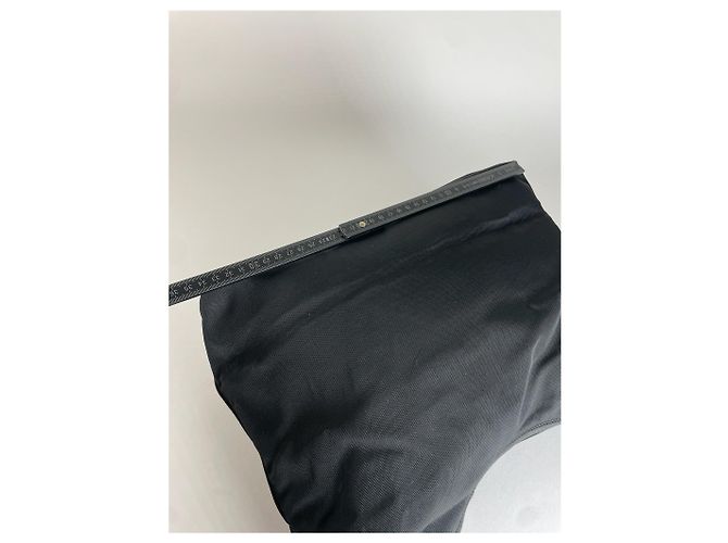 Vintage Gucci Leder / Canvas Hobo-Handtasche Schwarz - Ansicht 14