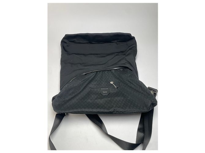 Vintage Gucci Leder / Canvas Hobo-Handtasche Schwarz - Ansicht 6