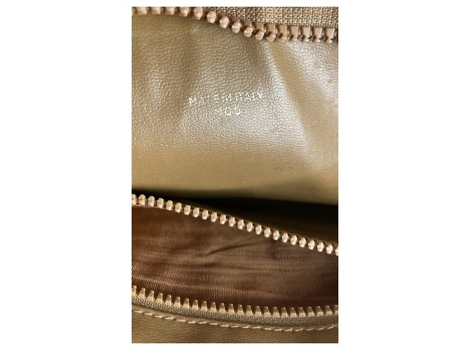 Céline Clutch in pelle monogramma Triomphe Celine Paris vintage beige marrone - vista 3