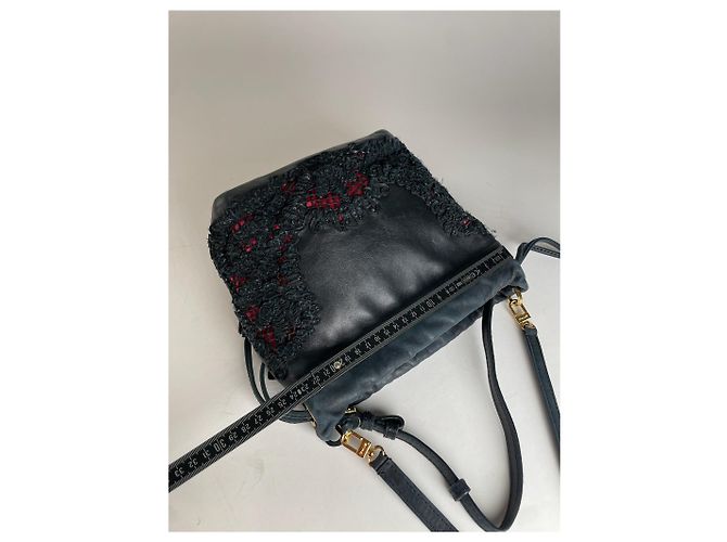 Vintage Etro 2-Wege Lederhandtasche Schwarz - Ansicht 14