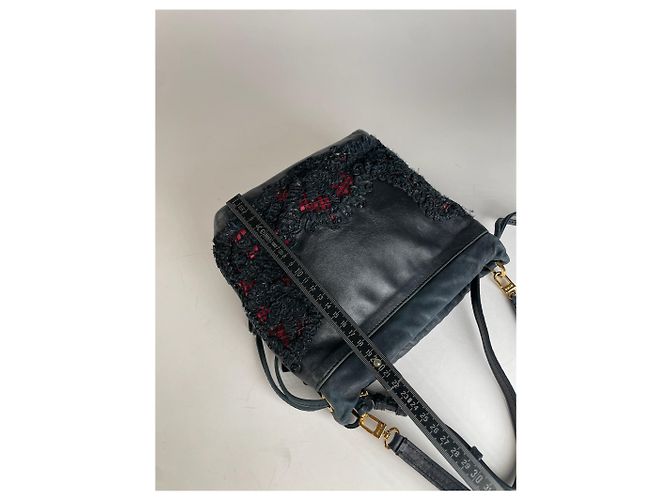 Vintage Etro 2-Wege Lederhandtasche Schwarz - Ansicht 15