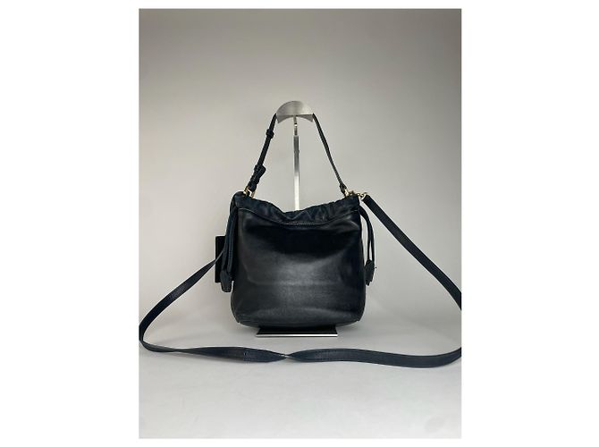 Vintage Etro 2-Wege Lederhandtasche Schwarz - Ansicht 2
