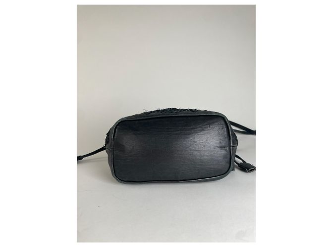 Vintage Etro 2-Wege Lederhandtasche Schwarz - Ansicht 6
