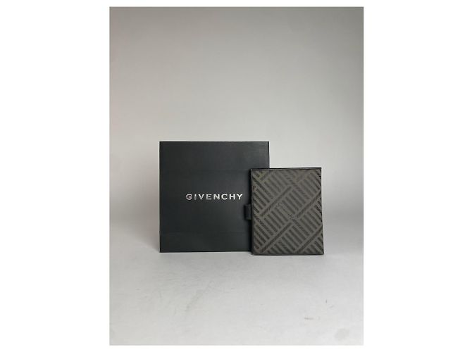 Vintage Givenchy Abstract Leather Wallet Grey Black - view 2