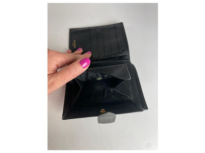 Vintage Givenchy Abstract Leather Wallet Grey Black - view 3