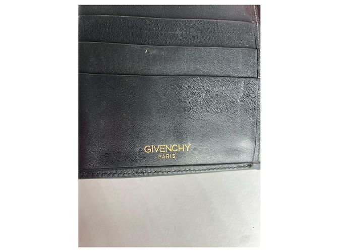 Vintage Givenchy Abstract Leather Wallet Grey Black - view 5