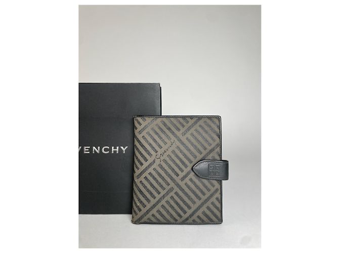 Vintage Givenchy Abstract Leather Wallet Grey Black - view 6
